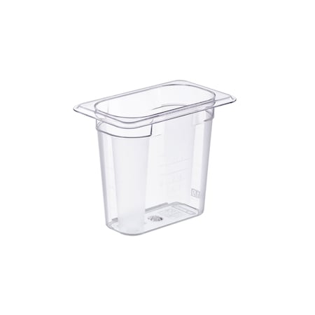 Araven FOOD PAN PC GN1/9, 1.3qt TRANSPARENT, 6 7/8" X 4 1/4" X 6" 94012
